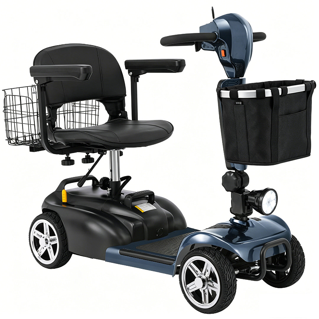 ECOMOBI MS02 4-Wheel Mobility Scooter for Seniors – 30-Mile Range | 7 MPH Top Speed