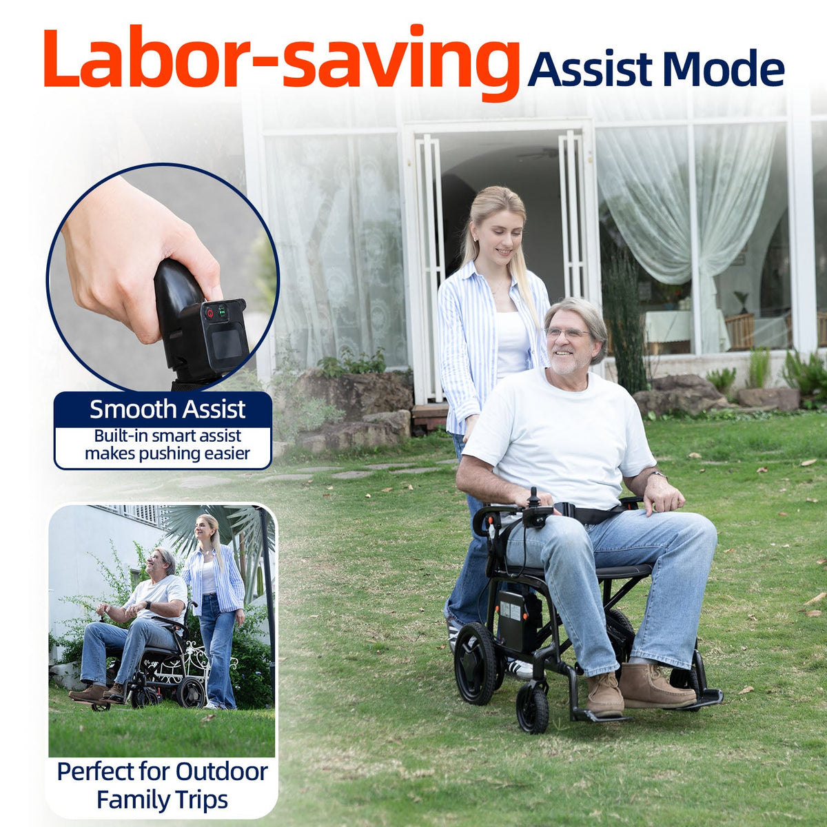 Ecomobi EW02 Carbon Fiber Electric Wheelchair for Seniors – Lightweight Foldable Power Wheelchair with 30-Mile Range, Airline Approved for Travel