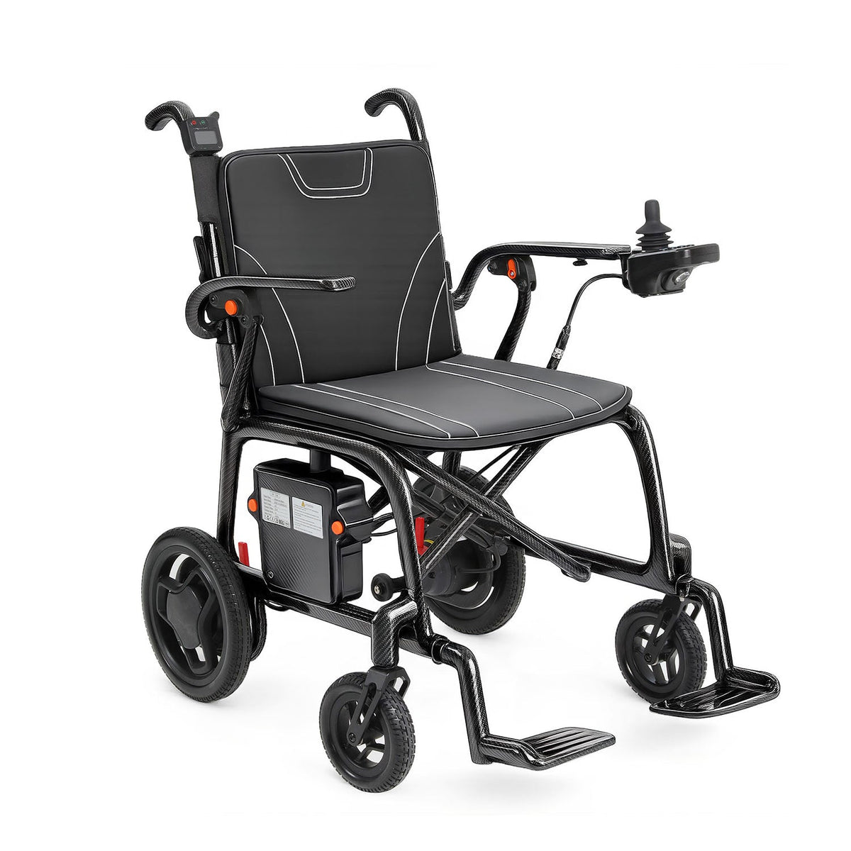 Ecomobi EW02 Carbon Fiber Electric Wheelchair for Seniors – Lightweight Foldable Power Wheelchair with 30-Mile Range, Airline Approved for Travel