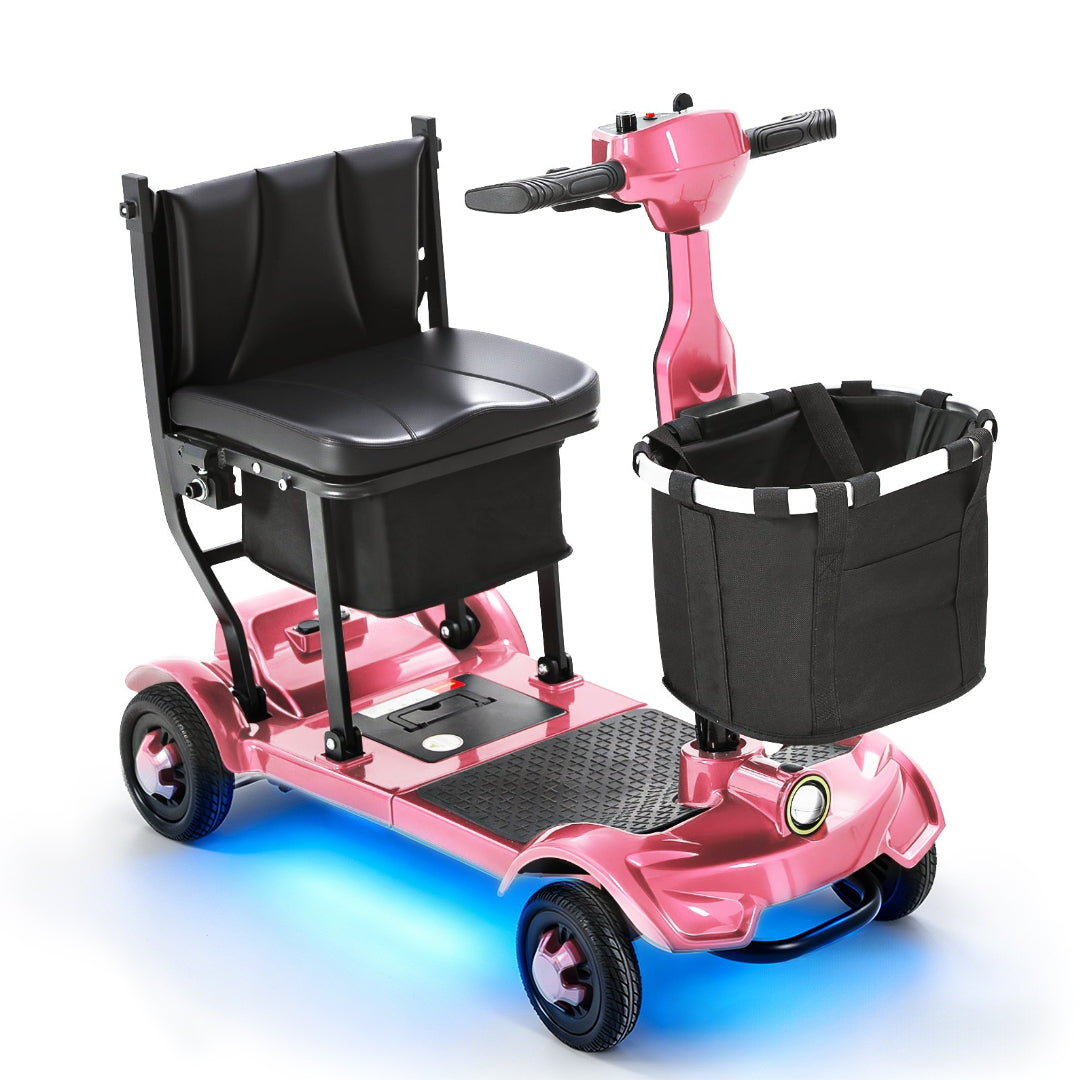 ECOMOBI MS01 F Lightweight Mobility Scooter, 41 lbs, 12/24 Mile Range, 300 lbs Capacity, LED Light & Triple Storage