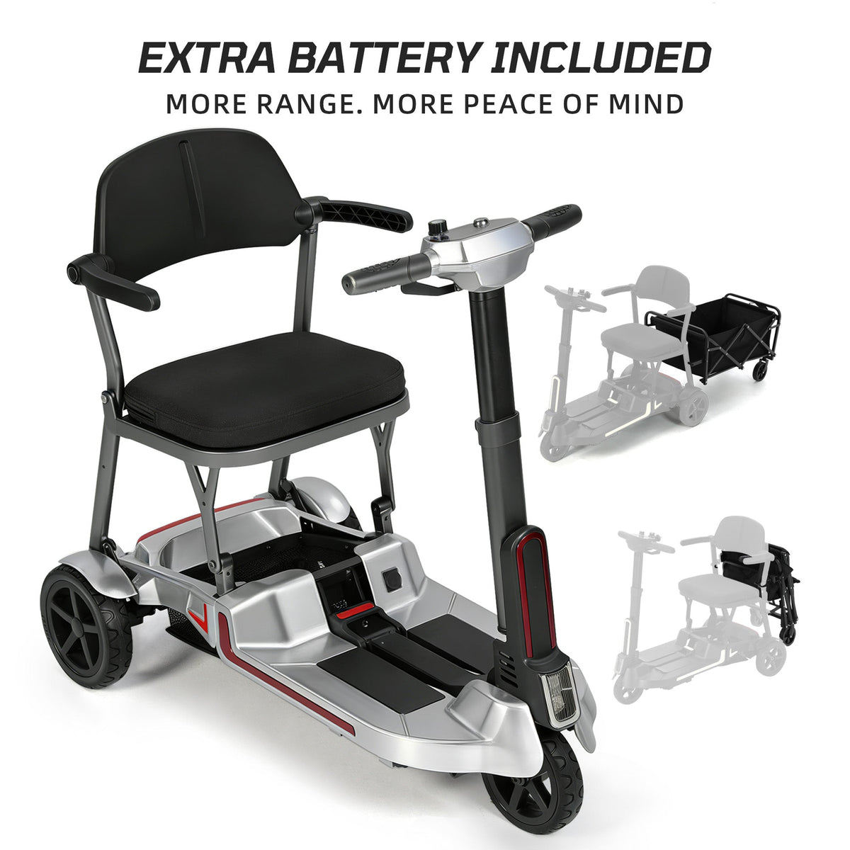 Ecomobi M3 30 lbs Lightweight Foldable Mobility Scooter for Seniors – Up to 32-Mile Long Range