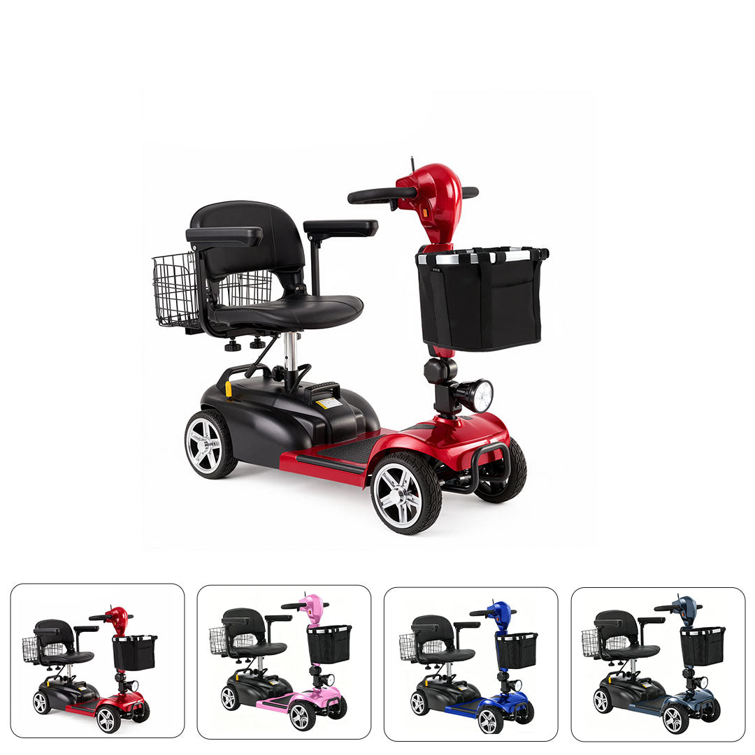 ECOMOBI MS02 4-Wheel Mobility Scooter for Seniors – 30-Mile Range | 7 MPH Top Speed