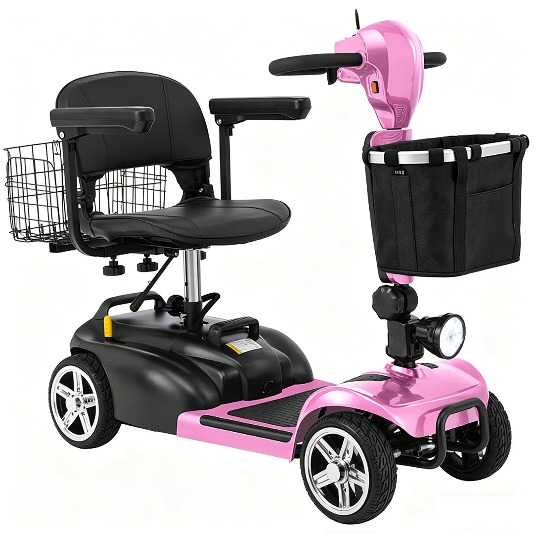 ECOMOBI MS02 4-Wheel Mobility Scooter for Seniors – 30-Mile Range | 7 MPH Top Speed
