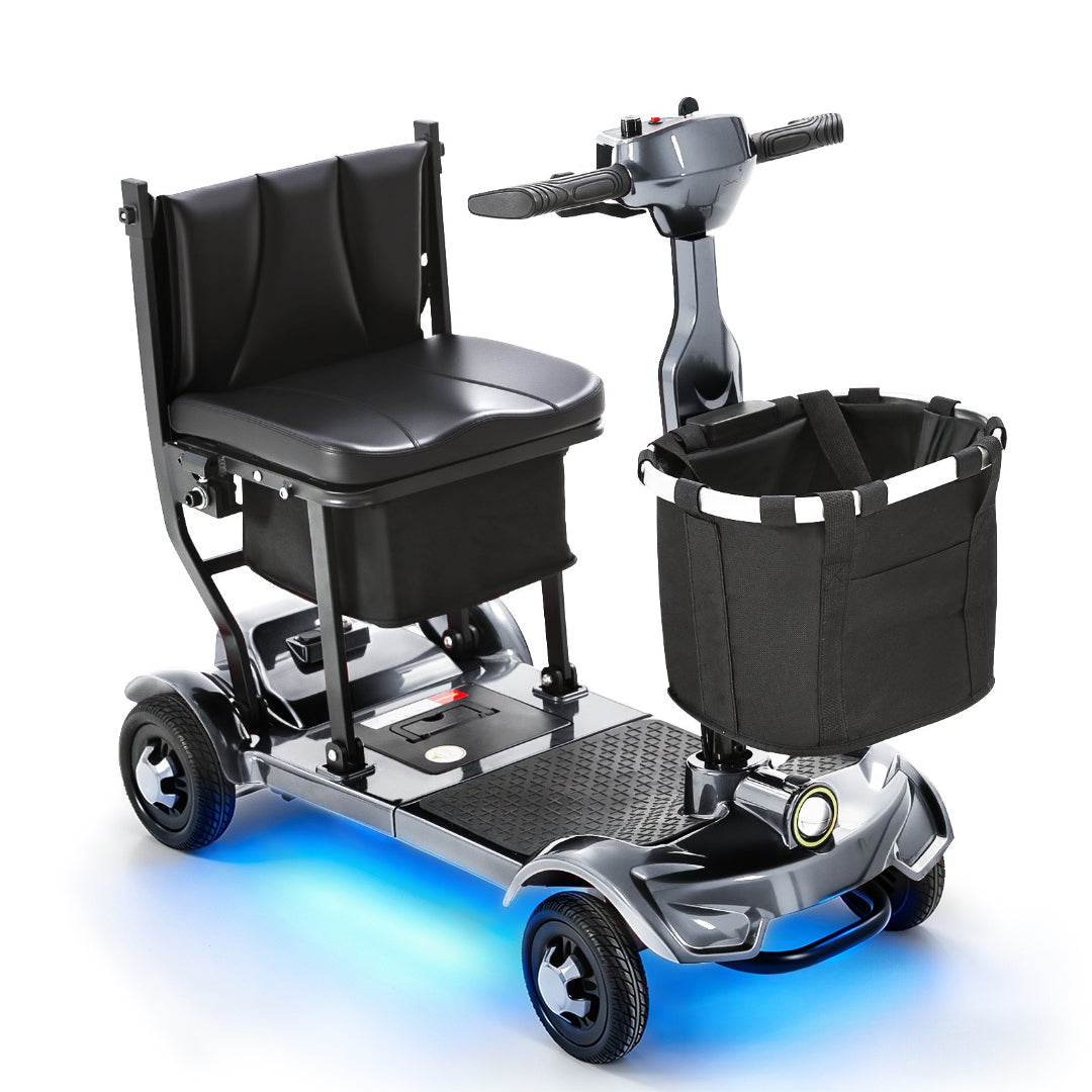 ECOMOBI MS01 F Lightweight Mobility Scooter, 41 lbs, 12/24 Mile Range, 300 lbs Capacity, LED Light & Triple Storage