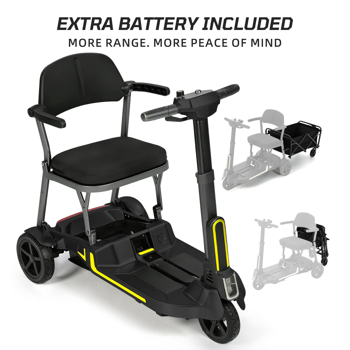 Ecomobi M3 30 lbs Lightweight Foldable Mobility Scooter for Seniors – Up to 32-Mile Long Range
