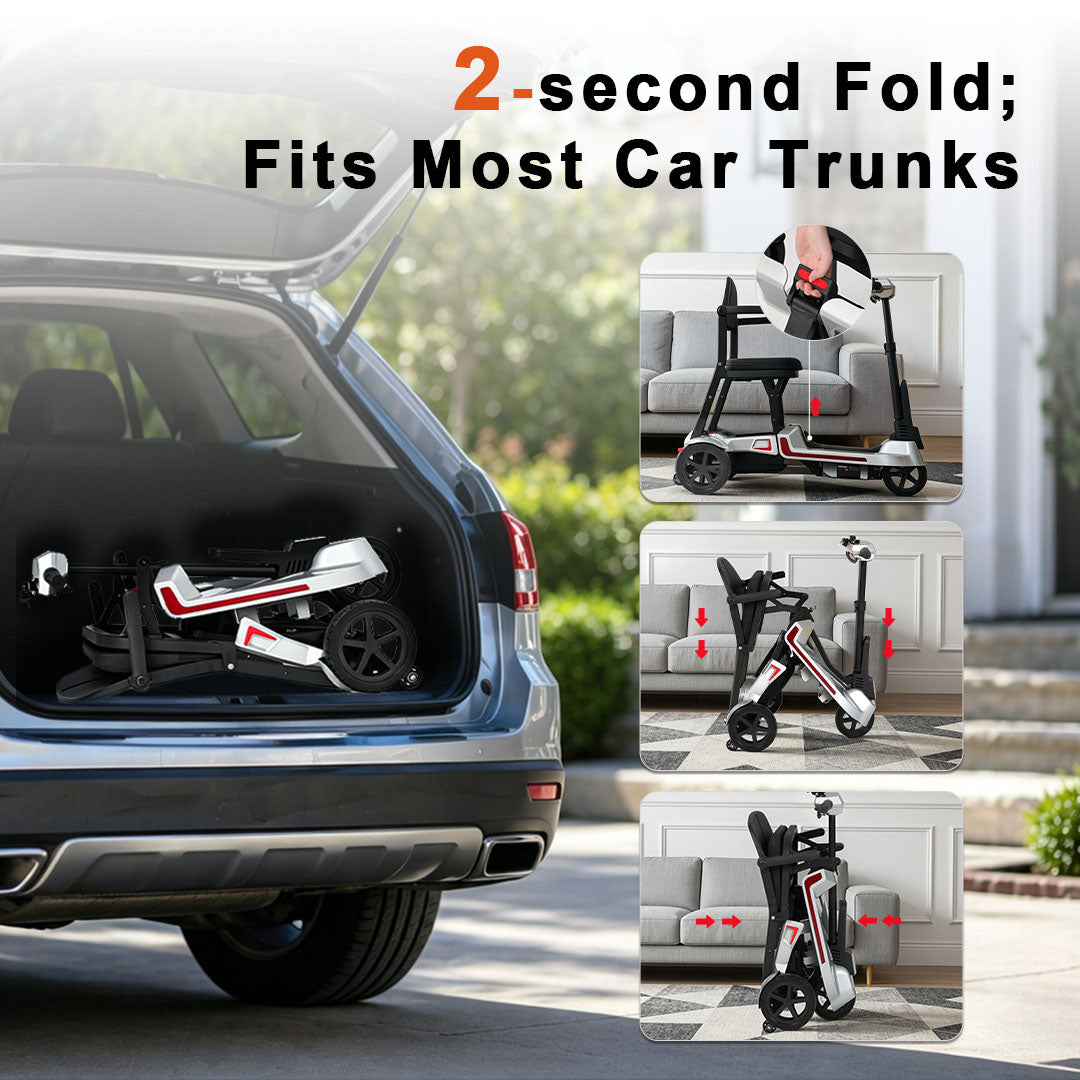 Ecomobi M3 30 lbs Lightweight Foldable Mobility Scooter for Seniors – Up to 32-Mile Long Range