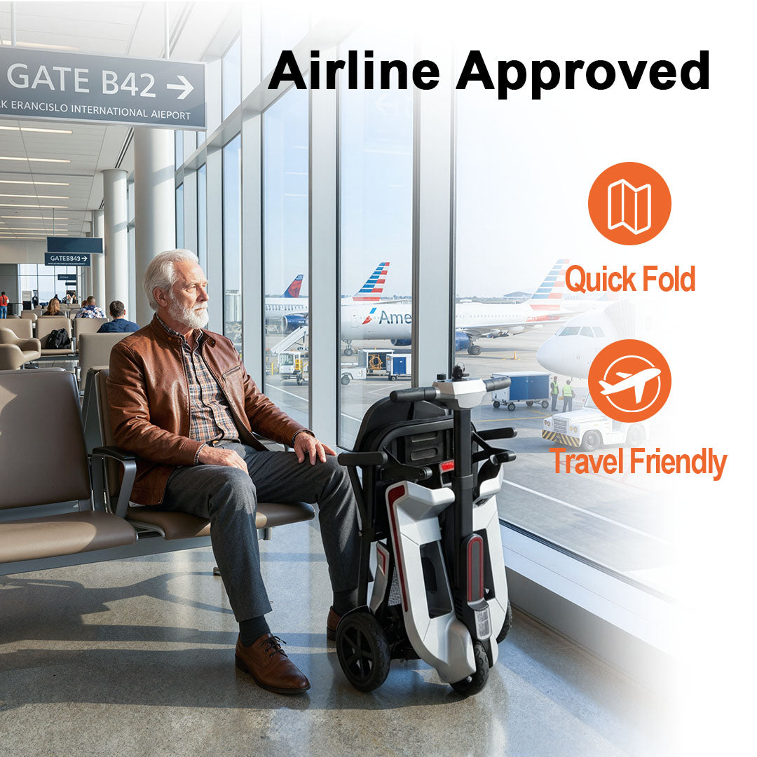 Ecomobi M3 30 lbs Lightweight Foldable Mobility Scooter for Seniors – Up to 32-Mile Long Range