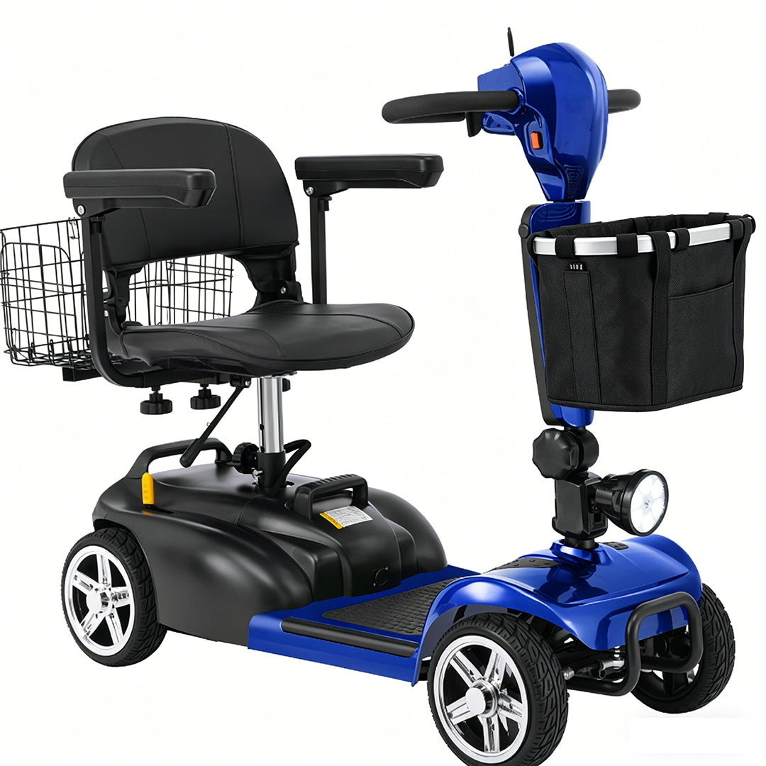 ECOMOBI MS02 4-Wheel Mobility Scooter for Seniors – 30-Mile Range | 7 MPH Top Speed