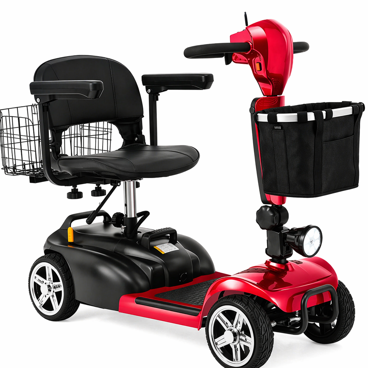 ECOMOBI MS02 4-Wheel Mobility Scooter for Seniors – 30-Mile Range | 7 MPH Top Speed
