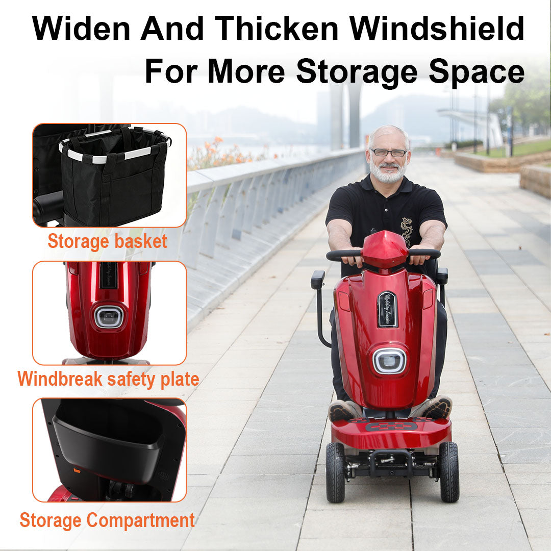 ECOMOBI MS02 Plus Heavy-Duty Mobility Scooter for Seniors – 20/30-Mile Range | 450 lbs Capacity