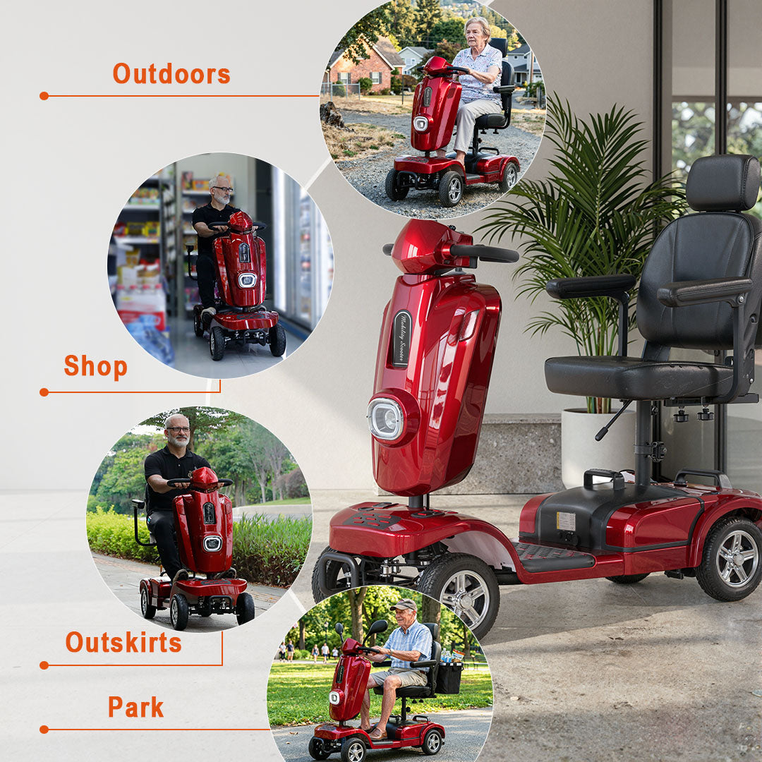 ECOMOBI MS02 Plus Heavy-Duty Mobility Scooter for Seniors – 20/30-Mile Range | 450 lbs Capacity