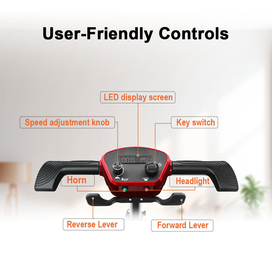 ECOMOBI MS02-F Foldable Mobility Scooter for Seniors – 15-Mile Range | 330 lbs Capacity | Airline Approved