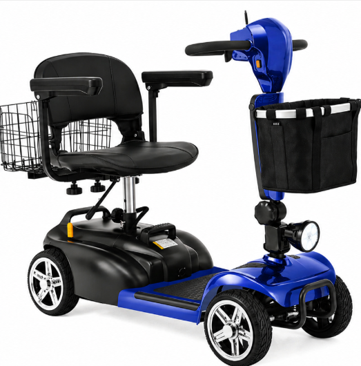 ECOMOBI MS02 4-Wheel Mobility Scooter for Seniors – 30-Mile Range | 7 MPH Top Speed